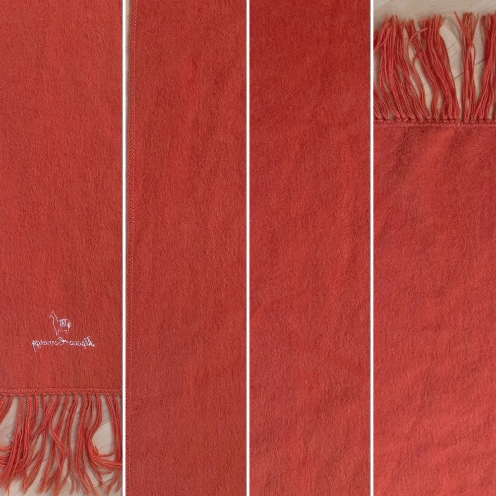 🦙Alpaca Fringe Scarf by Alpaca Camargo in Burnt Orange | Men’s/Women’s/Unisex